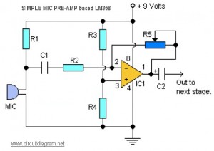 Mic Pre-amp Circuit Diagram