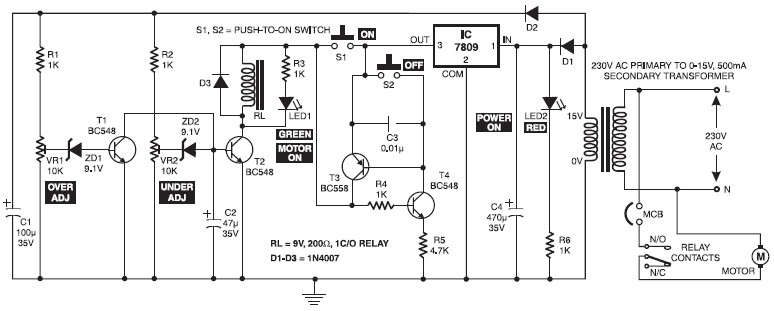 Electronic Motor Starter | Electronic Schematic Diagram