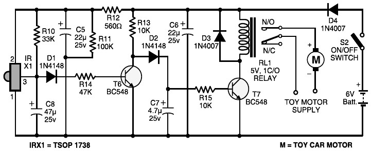 remote control receiver circuit – Electronic Schematic Diagram