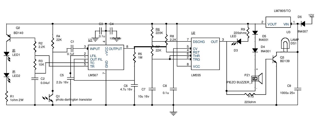 Car Reverse Sensor Circuit Diagram