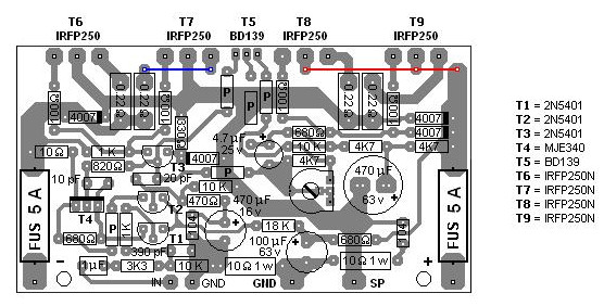 200W MOSFET Amplifier based IRFP250N | Electronic ...