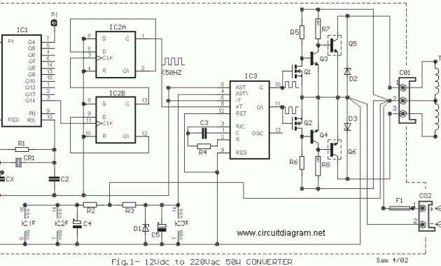 12vdc to 220vac inverter circuit | Electronic Schematic Diagram