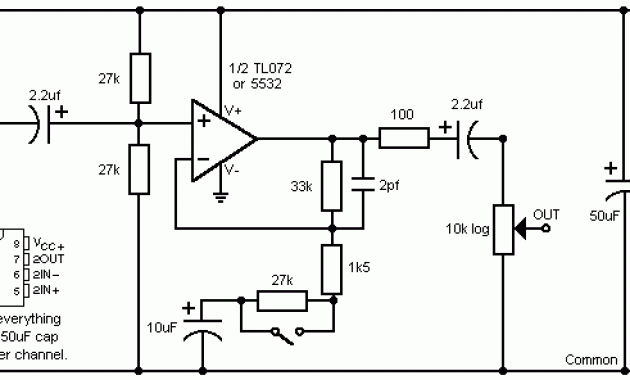 Stereo Electret Mic Preamplifier Circuit | Electronic Schematic Diagram