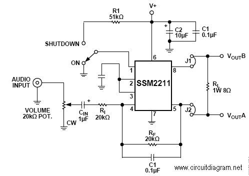 1 5w Audio Amplifier With Ic Ssm2211