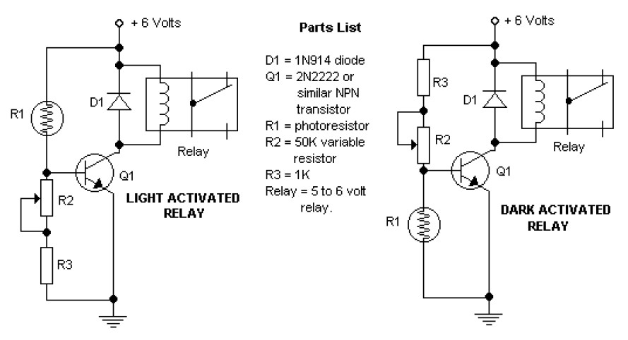 Dark And Light Activated Relay