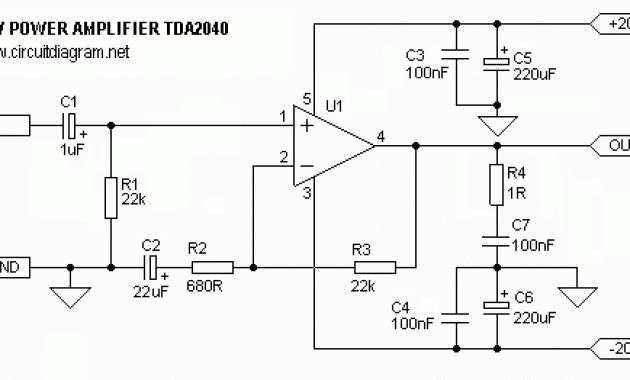 Tda2040 схема усилителя