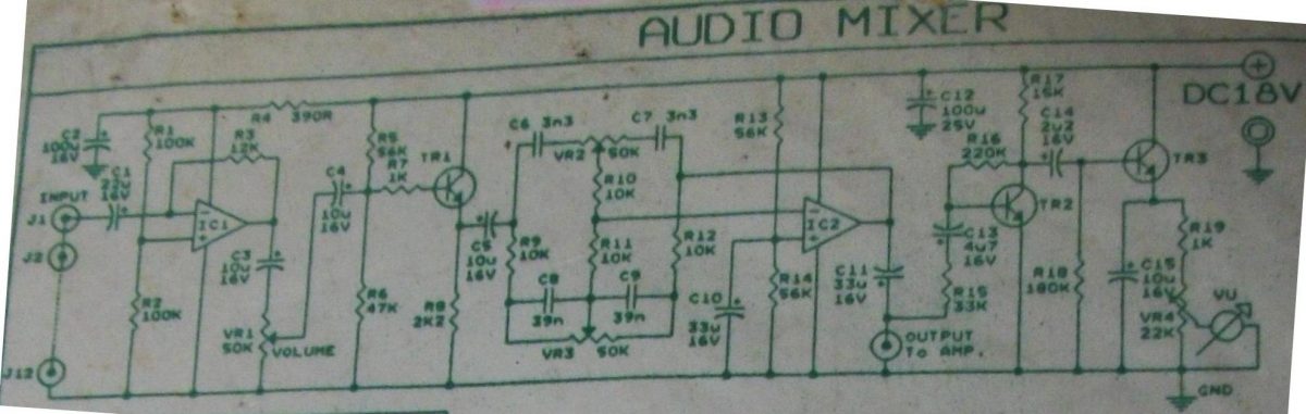Audio Mixer Vu Meter Electronic Schematic Diagram