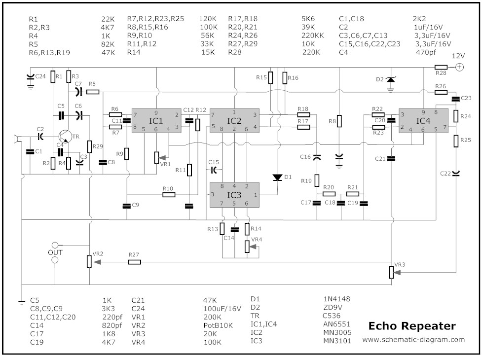 Mic Echo Schematic Diagram