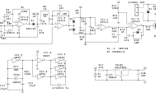 ultrasonic sensor circuit | Electronic Schematic Diagram