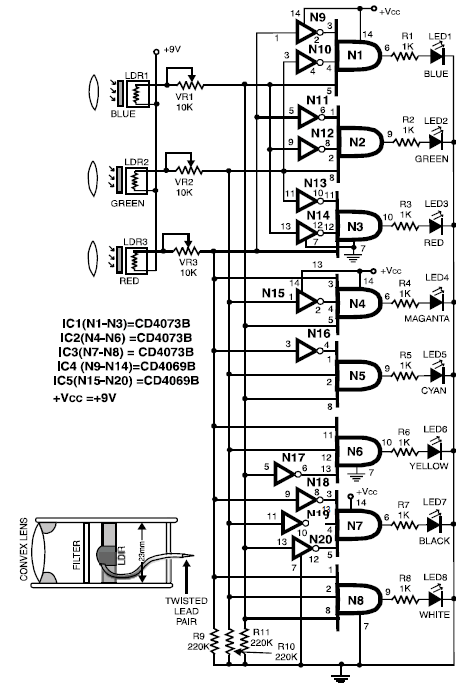 Color Sensor Scheme Electronic Schematic Diagram
