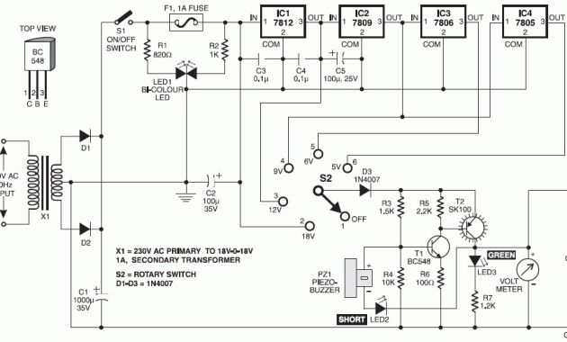 Stabilized DC Power Supply with Short-Circuit Indication – Electronic ...