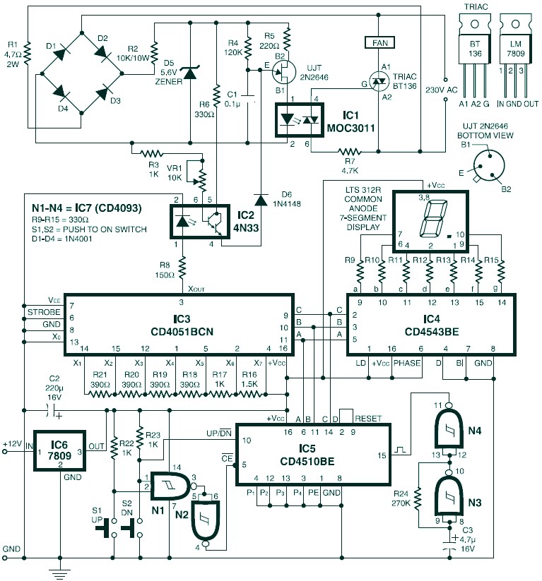 Digital Fan Speed Control | Electronic Schematic Diagram