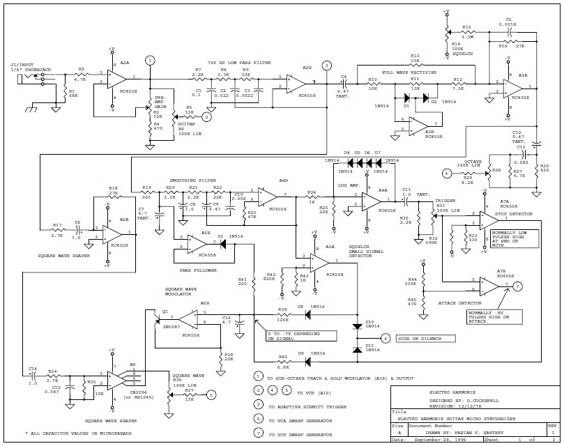 Onbemand aanplakbiljet Geruïneerd Guitar Synthesizer Schematic Diagram Collection | Electronic Schematic  Diagram